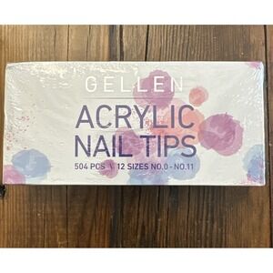 NWT Gellen Nail Acrylic Tips 504 PCS 12 Sizes NO.0 - NO.11